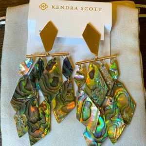 Kendra Scott Rose Gold Abalone Chandelier Earrings